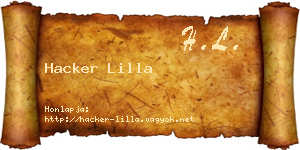 Hacker Lilla névjegykártya